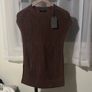 All Saints Chocolate Knit Top